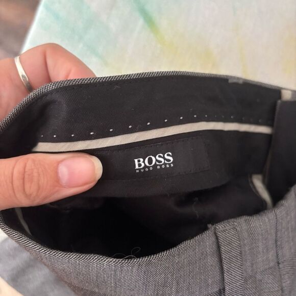 HUGO BOSS size 30 virgin wool Elegant Gray Women's Pants tapered - Picture 7 of 8